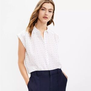 LOFT Clip Dolman Henley Top Medium